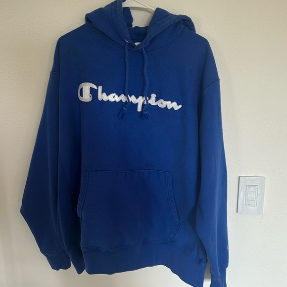 Vintage Champion Reverse Weave Blue Pullover Hoodie xl - Picture 1 of 6